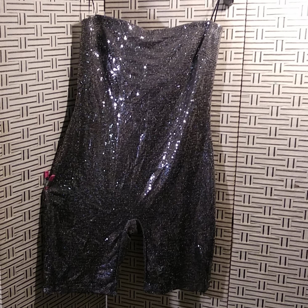 NWT sparkled  silver romper, Plus Size